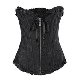 Zipper tight waist jacquard corset