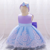 Children's Dress Embroidered Butterfly Tie Children's Dance Dress First Year Dress