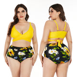 Women's swimsuit plus size bikini print swimwear