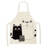 Parent-child linen apron cat pattern