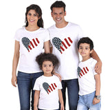 American Independence Day theme love stars and stripes printed parent-child short sleeve t-shirt