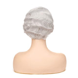 Middle point retro short curly wave head short wave classical water wave pattern wig head set