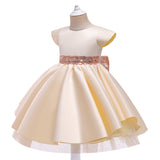 Sequins Bow Forged Cloth Princess Dress