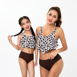 Parent-child swimsuit new printed flounced split bikini mother and daughter swimsuit for Mom and Me