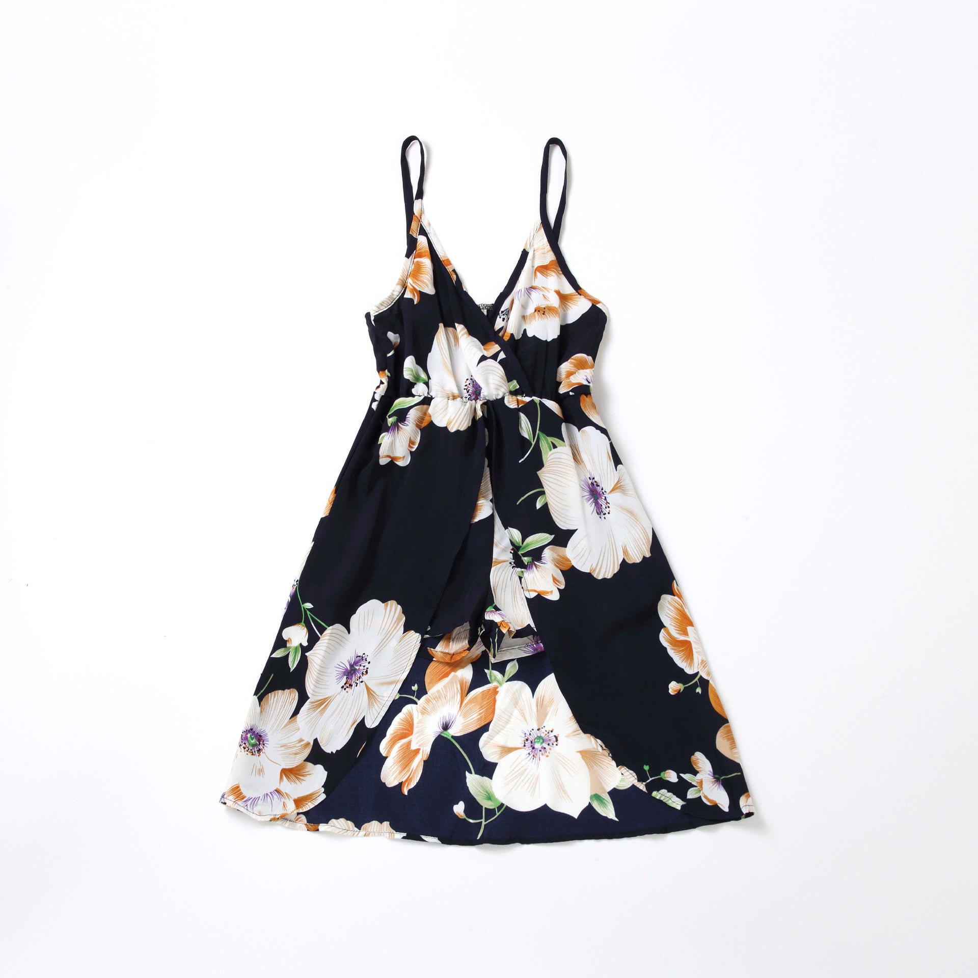 Spring new mother-daughter parent-child dress ruffled spaghetti straps dress