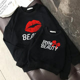 Creative lip printings family parent-child outfit For Mom And Me