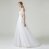 Sheath Sweep-Brush Train Lace Tulle Wedding Dress