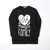 Family Matching solid color long sleeve letter print parent-child outfit