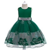Girl's Dress Princess Skirt Embroidered Sequins Big Bow Dress