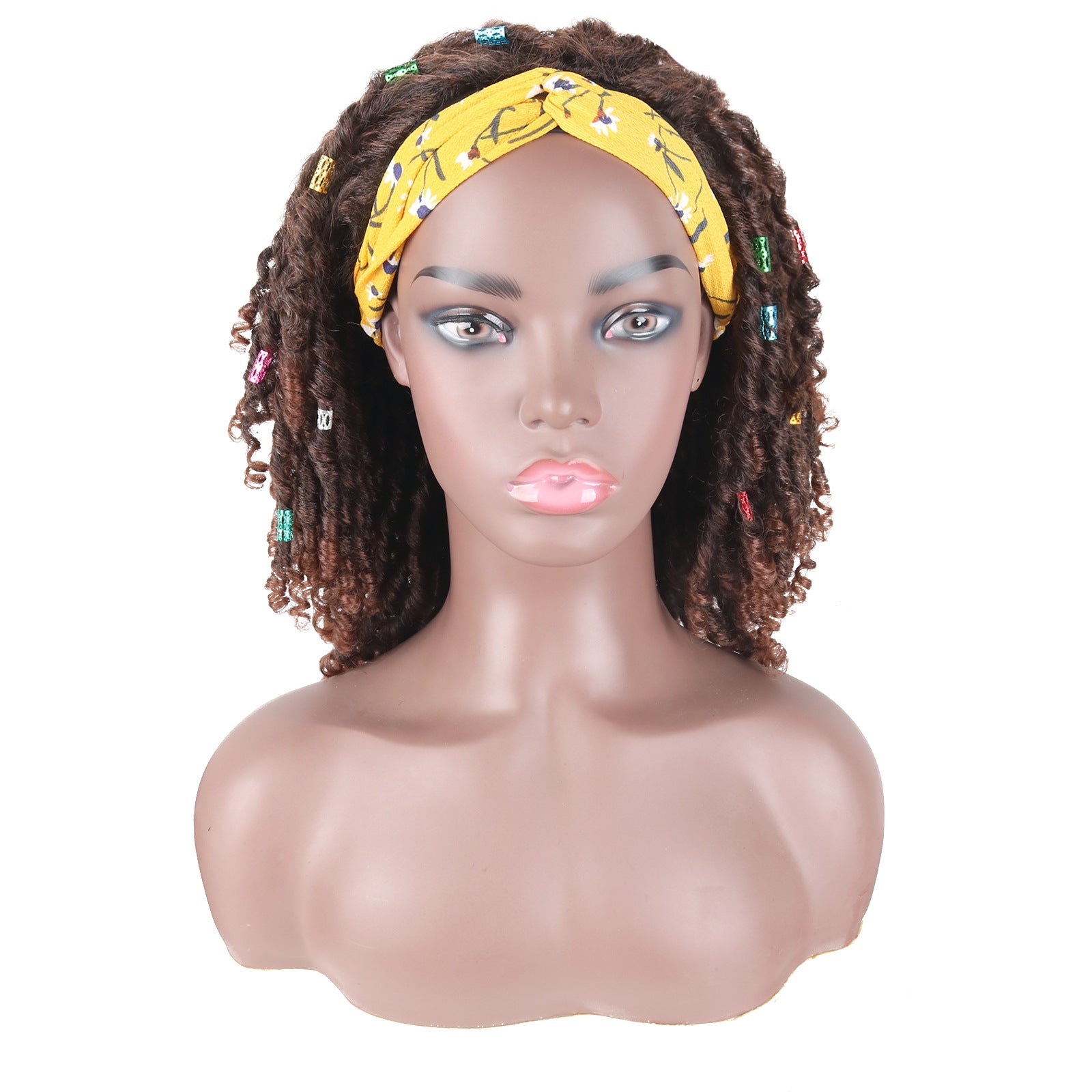 Hair band wig small curl Crochet hair wigs fashion women's hair band Headcover