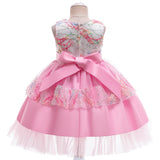 New European And American Girls Dress Sequins Forged Flower Dress Girls Dress Dress Children Show Dress Skirt