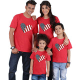 American Independence Day theme love stars and stripes printed parent-child short sleeve t-shirt