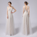 A-Line Floor Length Lace Tulle Wedding Dress