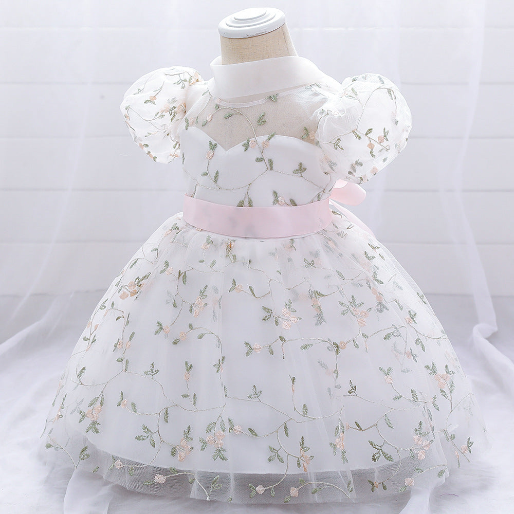 Little Flower Girl Baby Dress First Full Moon Birthday Wedding Dress Princess Dress