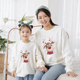 Christmas elk pattern parent-child sweater