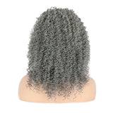 Wig ice silk scarf hair with gray chemical fiber headgear wigs