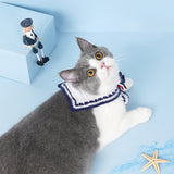 Navy style scarf pattern knitted scarf cute dog saliva pocket cat scarf accessories pet clothes