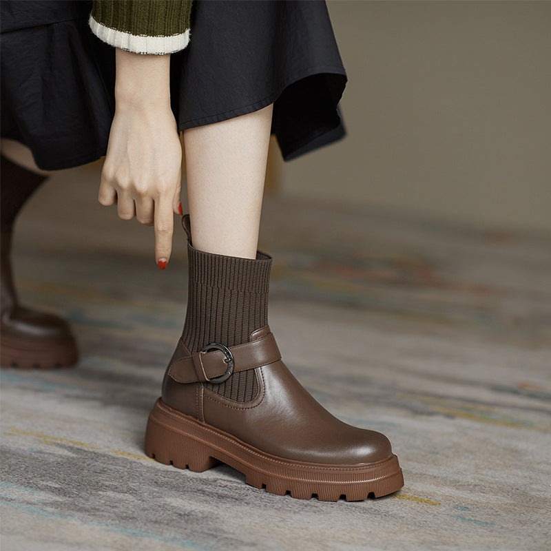 Platform casual all-matching women's boots
