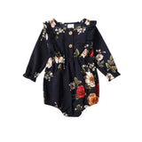 New parent-child Floral Printed Ruffle long sleeved Jumpsuit for mom and me