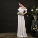 Sheath Floor Length Elastic Cloth Wedding Dress