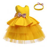 European And American Children's Clothing New Children's Dress Princess Skirt Gauze Pompous Skirt Sequins Bow Cake Skirt Birthday Dress
