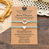 Mother and daughter ornament card woven bracelet (Set Of 2 Pcs)