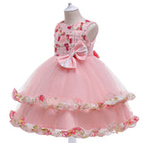 New Children's Dress Princess Dress Party Birthday Show Dress Piano Show Cake Gauze Dress
