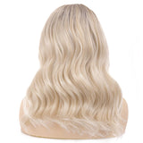 Wig female front lace wig gradient color short curly hair chemical fiber false head cover