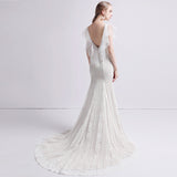 Mermaid Sweep-Brush Train Lace Tulle Wedding Dress