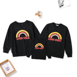 Family Matching Rainbow printing sweater parent-child outfit