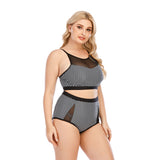 Plus size swimsuit printed strap bikini