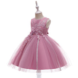 New Girls Dress Skirt Embroidered Children Princess Skirt Gauze Pompous Skirt Girls Host Dress Flower Girl Skirt