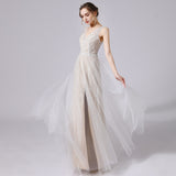 A-Line Floor Length Lace Tulle Wedding Dress