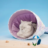 Mermaid cat nest warm in winter three-dimensional non collapse stuffing closed cat house four seasons general cat bed