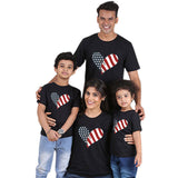 American Independence Day theme love stars and stripes printed parent-child short sleeve t-shirt