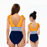 Parent-child swimsuit New striped color matching one-piece bikini mother and daughter swimsuit for Mom and Me