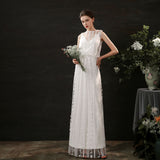 Sheath Sweep-Brush Train Lace Tulle Wedding Dress