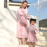 New fashion pink parent-child dress For Mom And Me