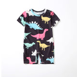 Summer new parent-child round neck sleeveless dinosaur print dress
