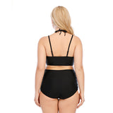 Sexy black swimsuit plus size women's strap bikini