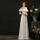 Sheath Floor Length Elastic Cloth Wedding Dress