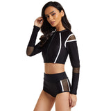 Simple sun protection surfing clothes split long sleeve swimsuit