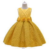 New Children's Dress Princess Dress Flower Back Bow Flower Boy Host Piano Dress