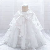European And American New Children's Dress in The Children Snowflake Print Big Bow Christmas Dress Princess Dress