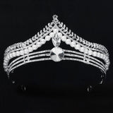 Vintage court style bridal luxury rhinestone pearl tiara