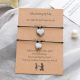 Heart-shaped parent-child card bracelet (Set Of 2 Pcs)