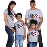 American Independence Day theme love stars and stripes printed parent-child short sleeve t-shirt