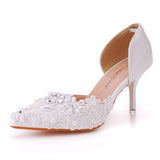 Lace High-heeled bridal elegant wedding shoes
