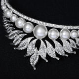 Bridal rhinestone pearl tiara