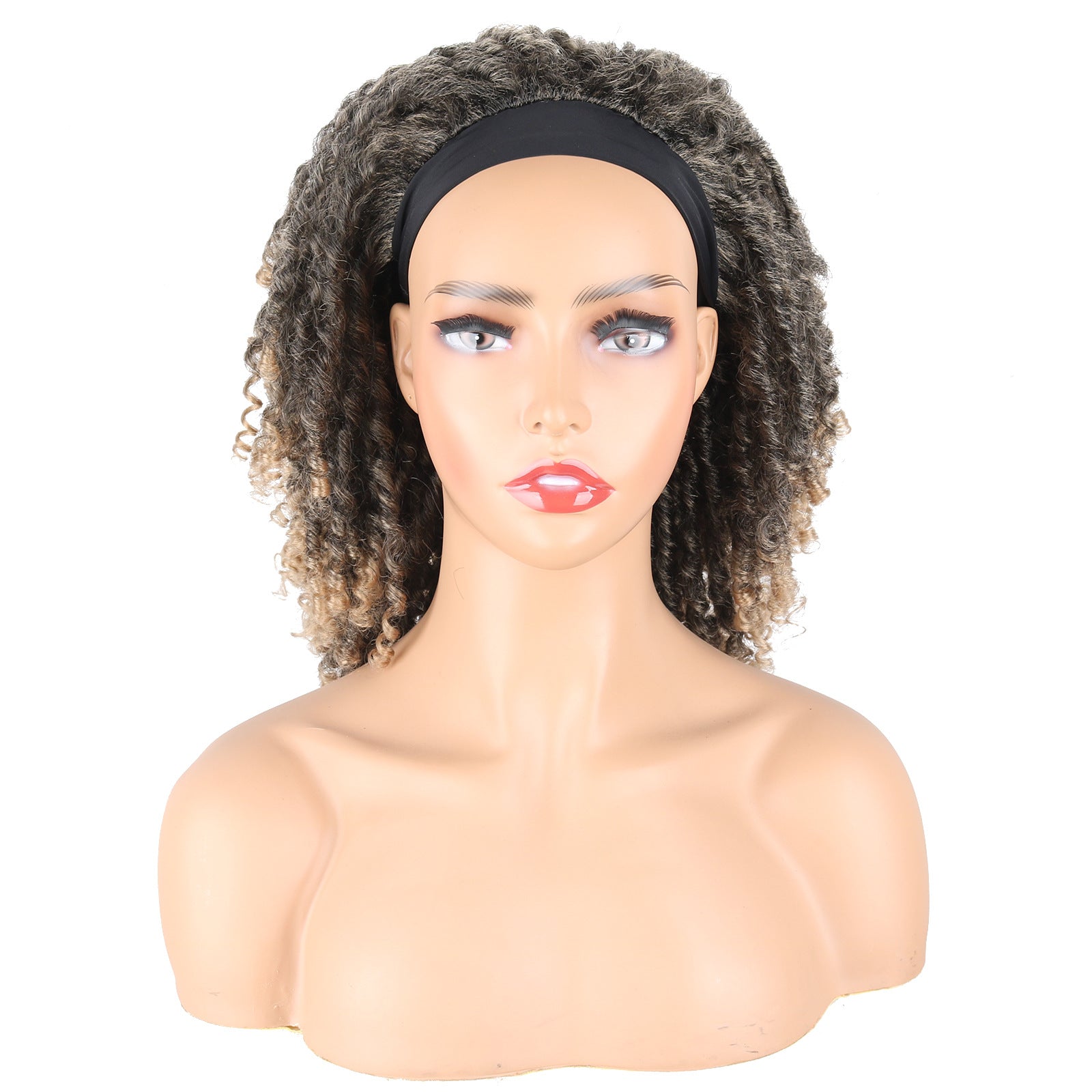 Hair band wig small curl Crochet hair wigs fashion women's hair band Headcover